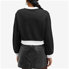 Dolce & Gabbana Women's Contrast Collar & Hem Logo Sweatshirt in Black