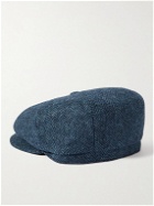 Lock & Co Hatters - Herringbone Virgin Wool-Tweed Flat Cap - Blue