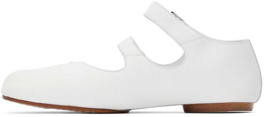 Maison Margiela White Tabi Buckle Ballerina Flats Maison Margiela