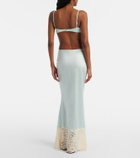 Montce Natalia lace-trimmed satin slip skirt