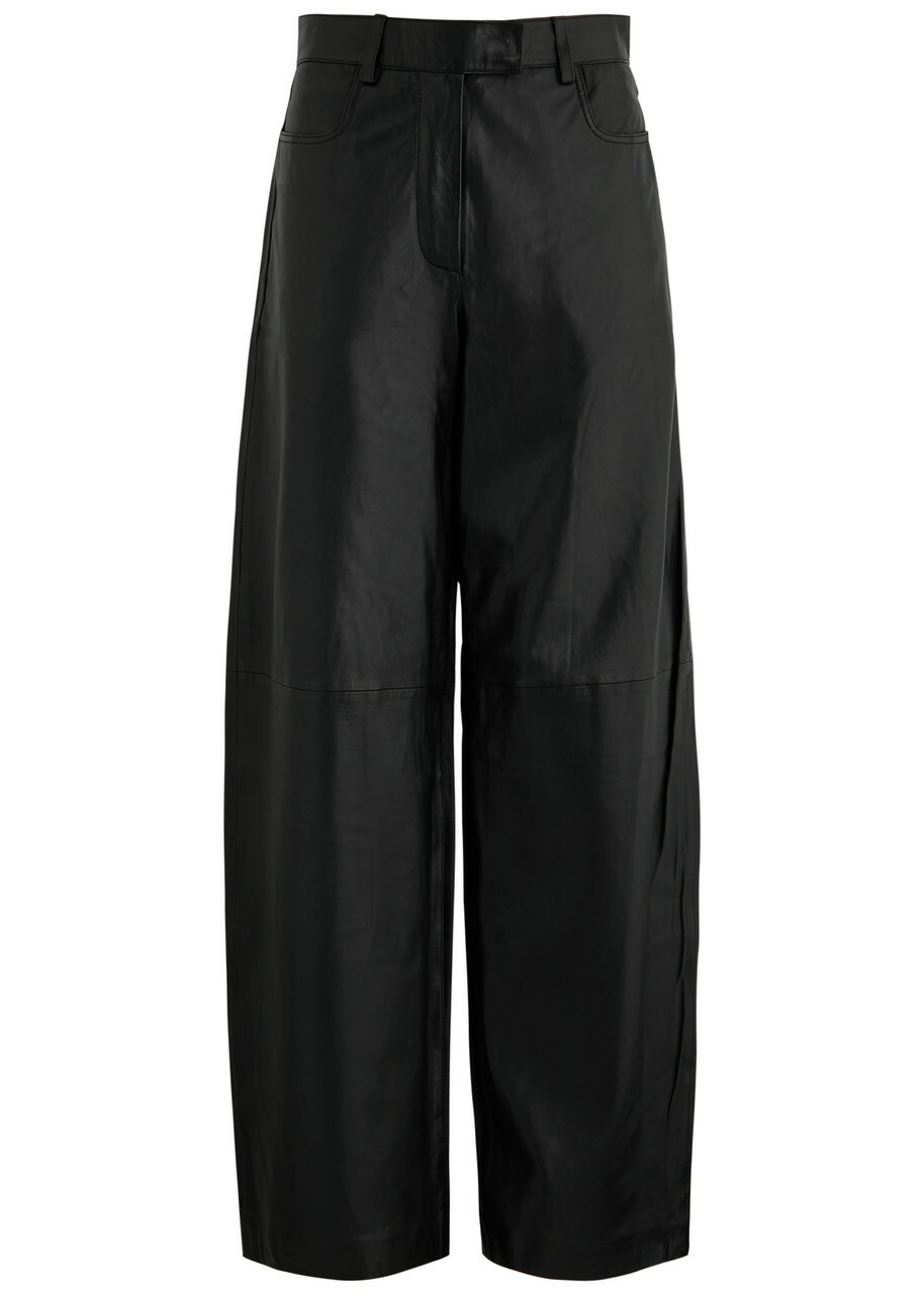 Remain BY Birger Christensen Wide-leg Leather Trousers Black