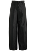 Remain BY Birger Christensen Wide-leg Leather Trousers Black