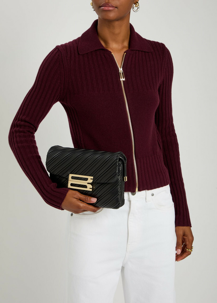 Victoria Beckham Dorian Textured Leather Shoulder bag - Black - One Size