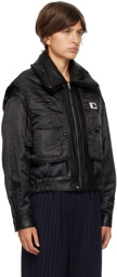 LOW CLASSIC Black Reversible Leather Jacket