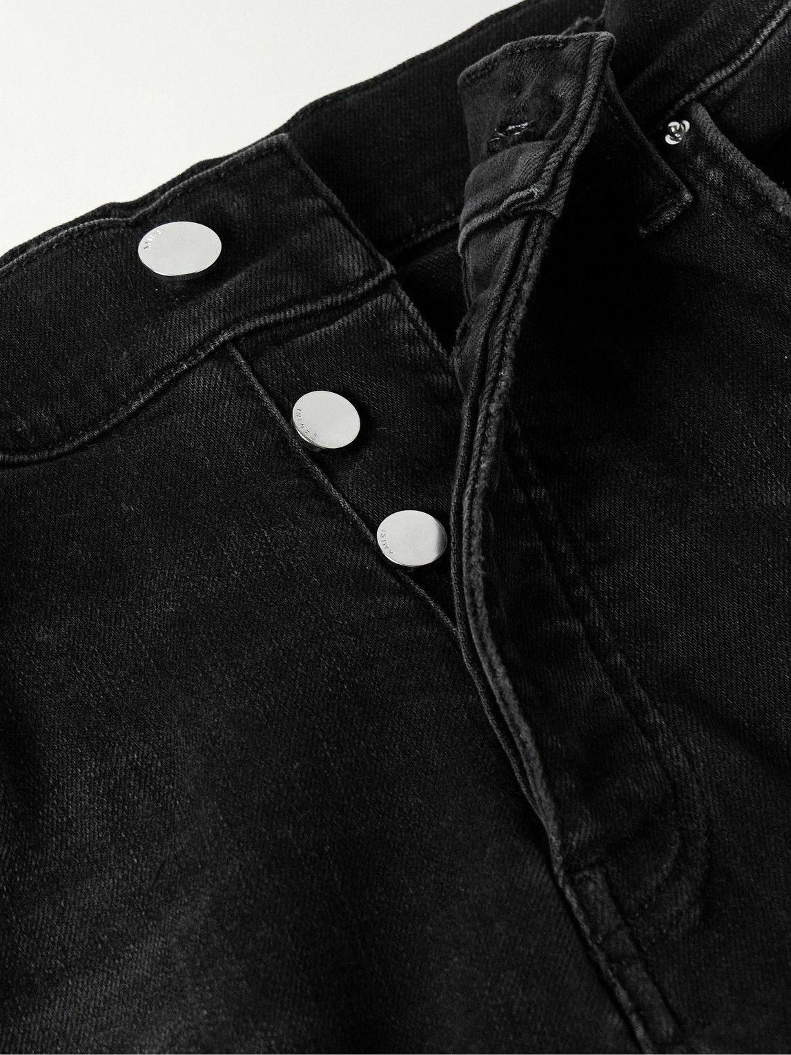 AMIRI - Skinny-Fit Logo-Appliquéd Distressed Embroidered Jeans - Black