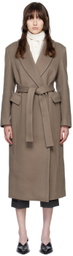 Nothing Written SSENSE Exclusive Taupe Shawl Collar Coat