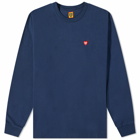 Human Made Men's Long Sleeve Double Heart T-Shirt in Navy