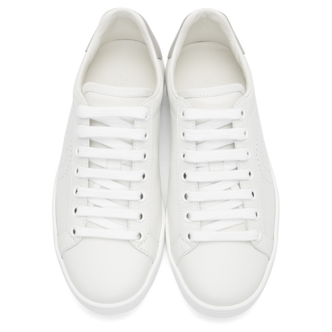 Gucci White and Grey Interlocking G New Ace Sneakers Gucci