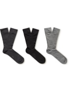 Falke - Three-Pack Happy Box Cotton-Blend Socks - Gray