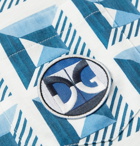 DOLCE & GABBANA - Slim-Fit Logo-Appliquéd Printed Cotton-Jersey T-Shirt - Blue