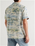 RRL - Convertible-Collar Printed Linen-Blend Shirt - Blue