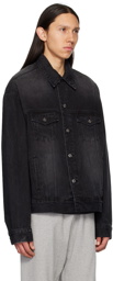 We11done Black Love Denim Jacket