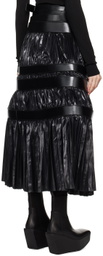 Junya Watanabe Black Tiered Belted Maxi Skirt