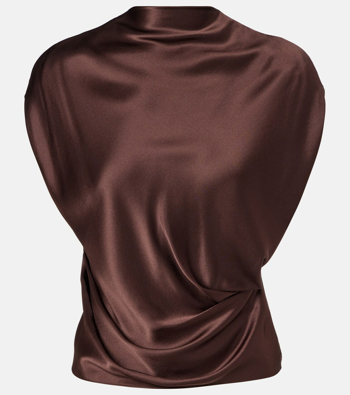 The Sei Draped silk satin top
