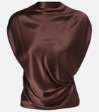 The Sei Draped silk satin top