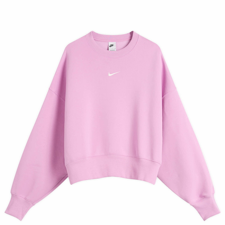 Photo: Nike Women's NSW Phoenix Crew Sweatshirt in Lt Magenta/Sail