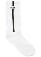 Boss Logo-intarsia Cotton-blend Socks set of Three White