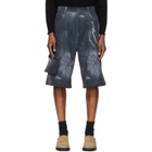 We11done Black Trompe L'Oeil Cargo Shorts