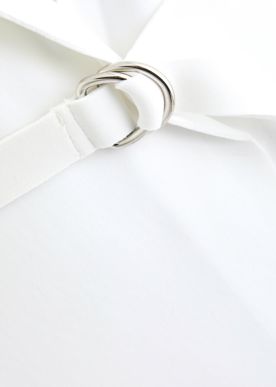 Norma Kamali Sack Belted Stretch-jersey Midi Dress White