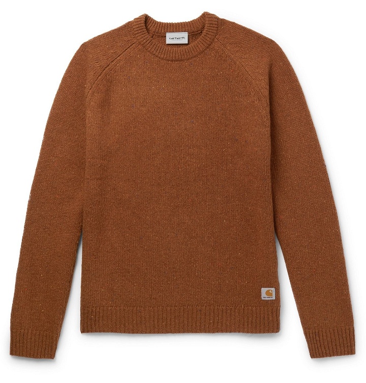 Photo: CARHARTT WIP - Anglistic Mélange Wool-Blend Sweater - Brown