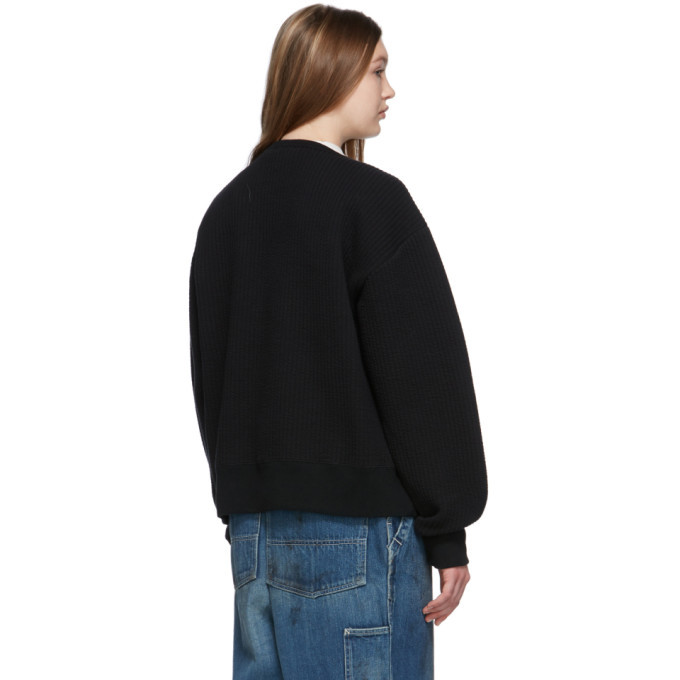 Chimala Black Quilted Crewneck Sweater