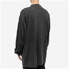 Balenciaga Men's Long Sleeve Outline T-Shirt in Washed Black/White