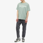 Balmain Men's Paris Logo T-Shirt in Jade/Natural