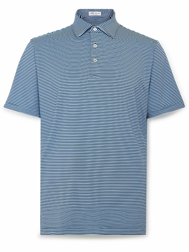 Photo: Peter Millar - Hales Striped Tech-Jersey Golf Polo Shirt - Blue