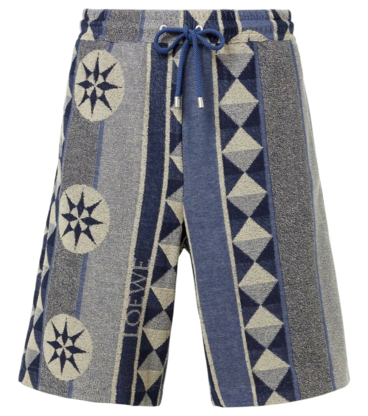 Photo: Loewe Printed cotton-blend terry Bermuda shorts