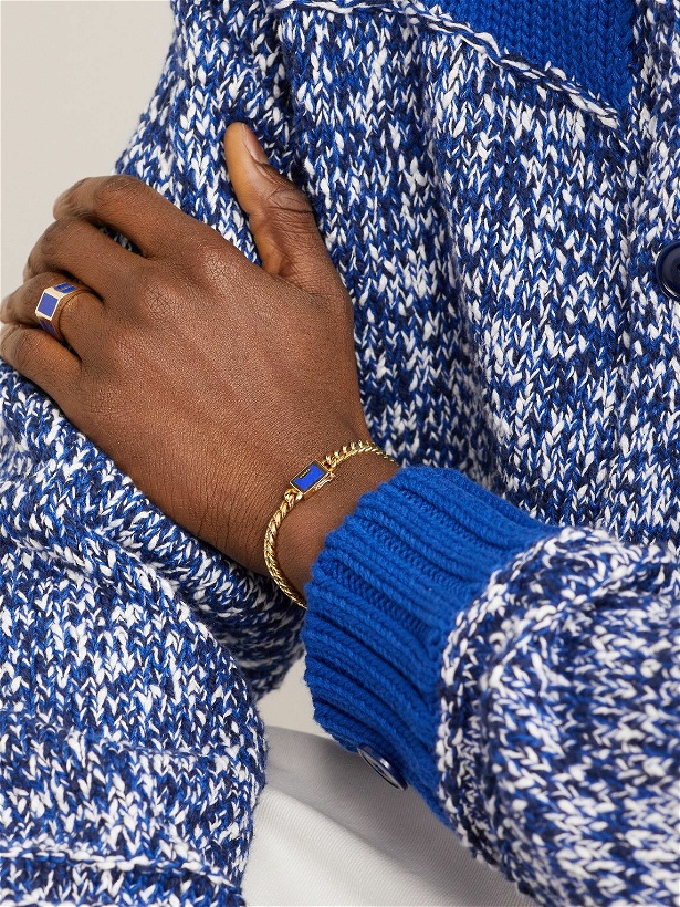 Photo: VARON - Malo Gold-Plated Lapis Lazuli Chain Bracelet - Gold