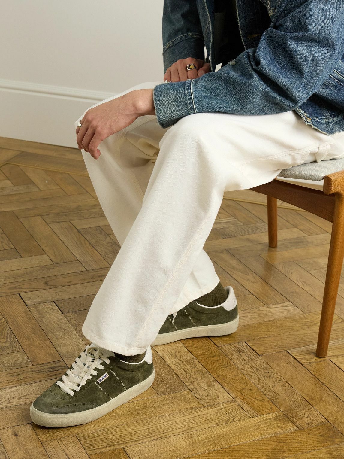 スニーカー GOLDEN  'Soul Star' sneakers Green GOLDEN GOOSE Soul-Star Distressed Leather-Trimmed Suede
