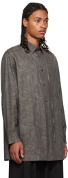 Y's For Men Gray Jacquard Shirt