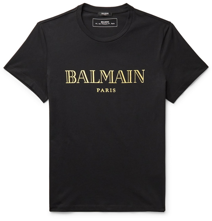 Photo: Balmain - Slim-Fit Logo-Print Cotton-Jersey T-Shirt - Black