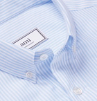 AMI - Button-Down Collar Striped Cotton Oxford Shirt - Men - Blue