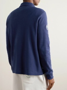Polo Ralph Lauren - Wimbledon Appliquéd Logo-Embroidered Cotton-Piqué Half-Zip Sweater - Blue