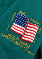 Cherry Los Angeles America's Favourite Crew-neck Cotton Sweatshirt Teal