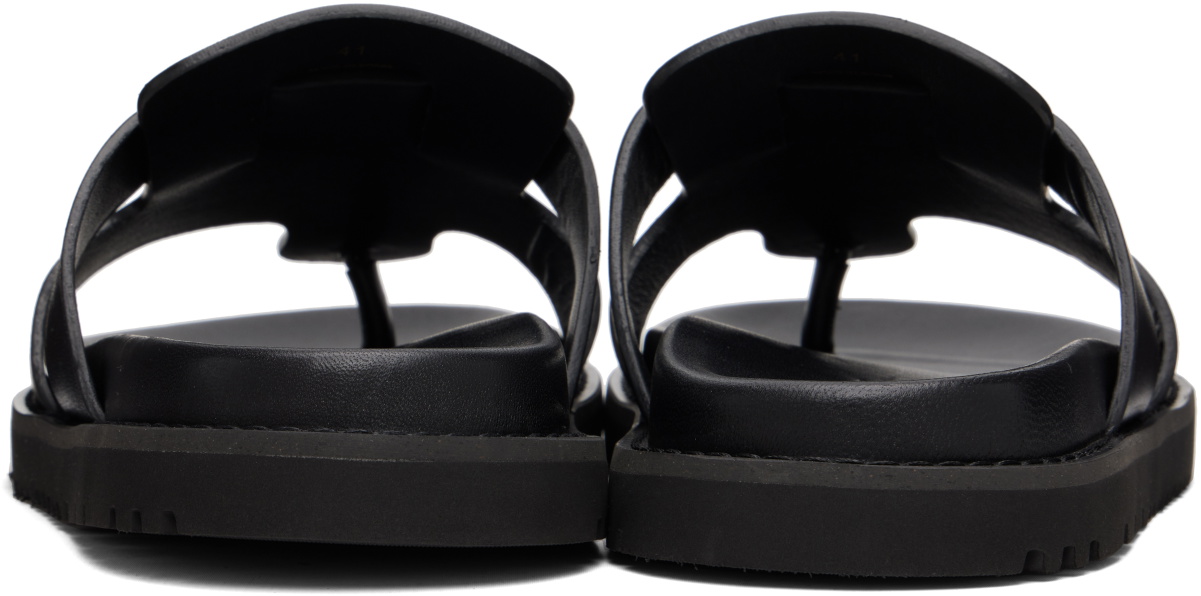Versace Black Leather Sandals