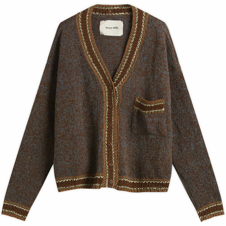 Photo: Story mfg. Men's Bulb Cardigan Knit in Twisted Dusk