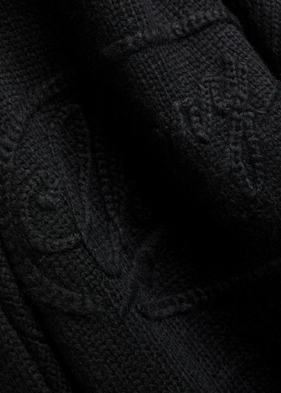 Cherry Los Angeles Logo Knitted Alpaca-blend Henley Jumper Black