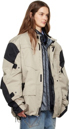 VETEMENTS Beige & Black Biker Parka Coat & Jackets Set