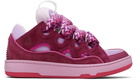 Lanvin Burgundy & Purple Leather Curb Sneakers