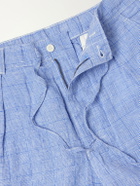 Polo Ralph Lauren - Wide-Leg Checked Woven Linen Trousers - Blue