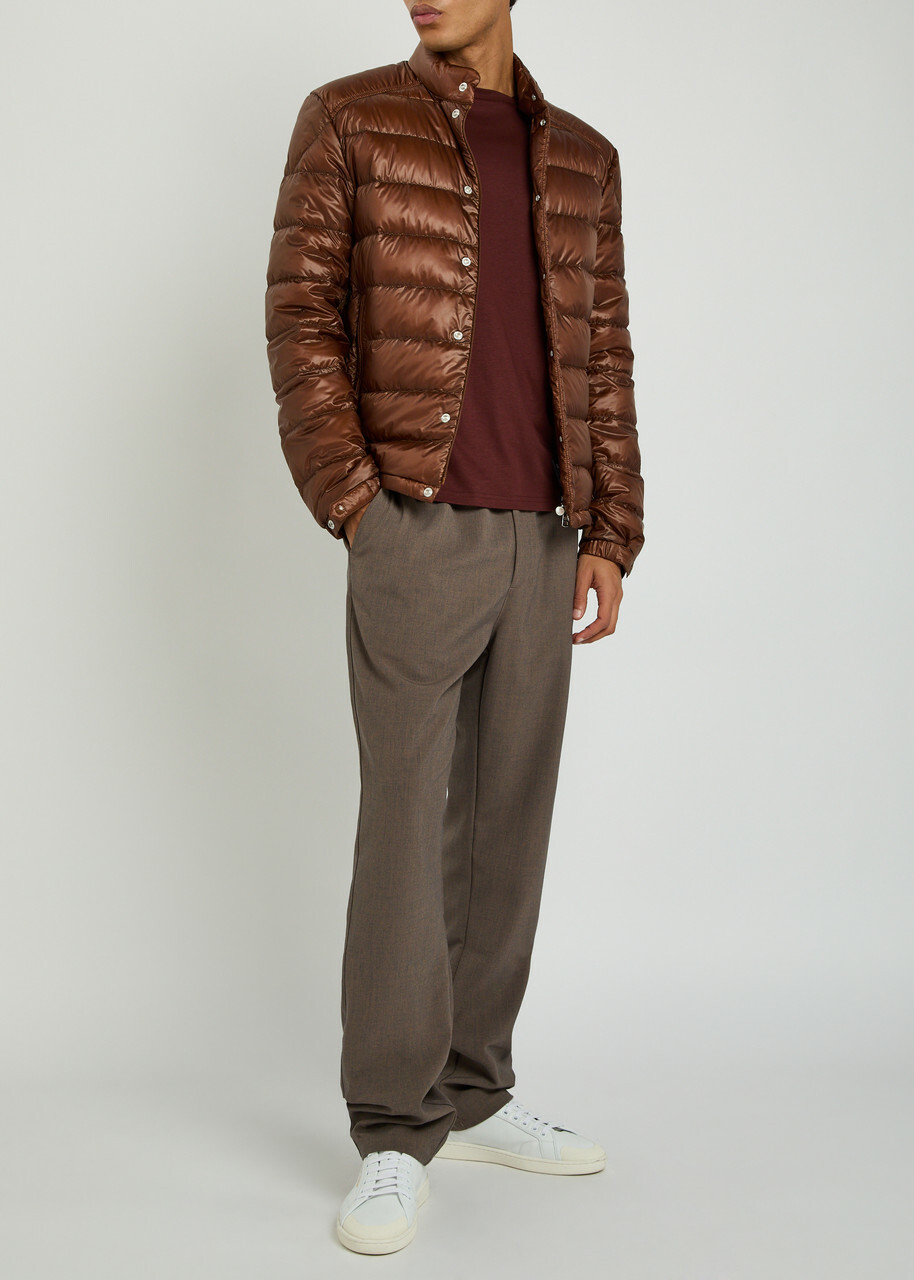 Moncler Selves Quilted Shell Jacket Brown