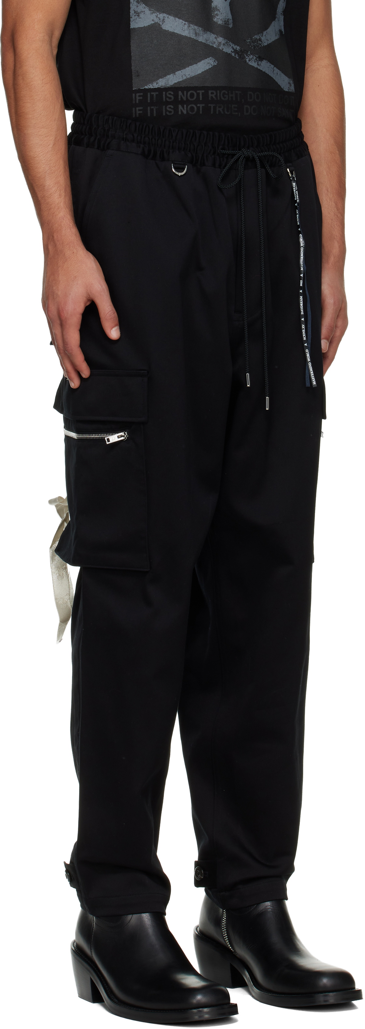 MASTERMIND WORLD Black Regular Cargo Pants