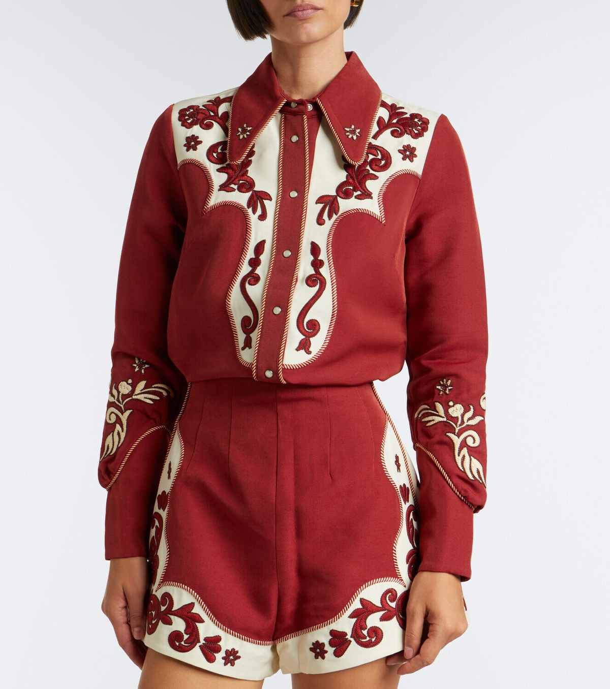 Alémais Duke embroidered wool-blend shirt