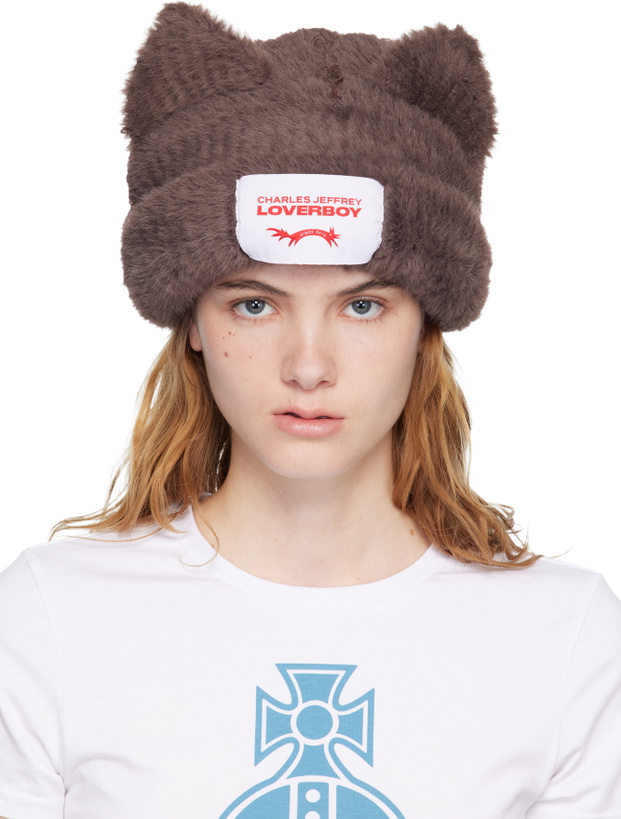 Photo: Charles Jeffrey LOVERBOY Brown Fluffy Chunky Ears Beanie