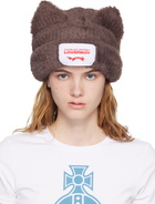 Charles Jeffrey LOVERBOY Brown Fluffy Chunky Ears Beanie