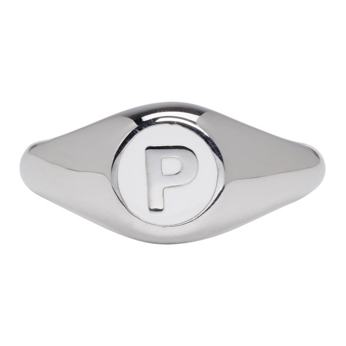 A.P.C. Silver P Initial Ring A.P.C.