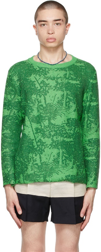 Photo: Eckhaus Latta Green Wool Poison Sweater