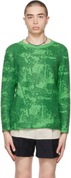 Eckhaus Latta Green Wool Poison Sweater